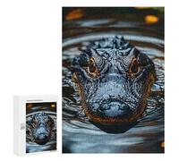 Jigsaw Puzzle for Adults 300 PCS Alligator in Water Close-Up Puzzle for Adults Family Games But Fun And Humorous Difficult And Challenge 300 PCS