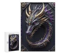 Jigsaw Puzzle for Adults 300 PCS Amethyst Dragon Portrait Teenagers Puzzles Relaxing Games Presents for Women Unique Gifts for Birthday And Christmas 300 PCS