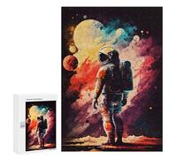 Jigsaw Puzzle for Adults 300 PCS Astronaut in Space -101 Jigsaw Brain Teaser Game Precision Cutting Parent-child Interaction 300 PCS