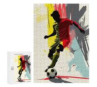 Jigsaw Puzzle for Adults 300 PCS Belgium Soccer Player Silhouette Jigsaw for Adults Anti-Stress Toys Enhance Memory Birthday And Unique Gifts 300 PCS