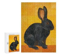 Jigsaw Puzzle for Adults 300 PCS Black Rabbit Wall Art Print Puzzle For Teenagers Difficult Hard Wishlist with Santa Claus Challenging Family Fun Game 300 PCS
