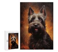 Jigsaw Puzzle for Adults 300 PCS Black Scottish Terrier Portrait Adult Jigsaw Hands-on Game Wall Decoration Birthday And Unique Gifts 300 PCS
