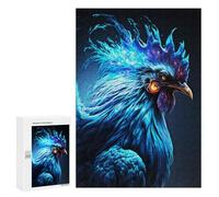 Jigsaw Puzzle for Adults 300 PCS Blue Fire Rooster Monster Teenagers Puzzles Family Games Difficult Hard for Is Ideal As A Gift 300 PCS