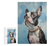 Jigsaw Puzzle for Adults 300 PCS Boston Terrier Adult Jigsaw Hands-on Game Wall Decoration Birthday And Unique Gifts 300 PCS