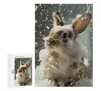 Jigsaw Puzzle for Adults 300 PCS Bunny Bath Time Puzzle for Adults Family Games But Fun And Humorous Difficult And Challenge 300 PCS