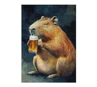 Jigsaw Puzzle for Adults 300 PCS Capybara Drinking Beer Puzzles for Adults Family Games Wall Decoration Difficult And Challenge 300 PCS