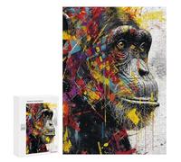 Jigsaw Puzzle for Adults 300 PCS Colorful Chimpanzee Art Print-1 Puzzle For Teenagers Difficult Hard Wishlist with Santa Claus Challenging Family Fun Game 300 PCS