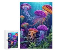 Jigsaw Puzzle for Adults 300 PCS Colorful Jellyfish Dance Jigsaws for Adults Puzzle Difficult Challenge Difficult And Challenge Brainteaser Family Games 300 PCS