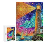 Jigsaw Puzzle for Adults 300 PCS Colorful Lighthouse Serenity Jigsaws for Adults Puzzle Difficult Challenge Difficult And Challenge Brainteaser Family Games 300 PCS