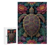 Jigsaw Puzzle for Adults 300 PCS Colorful Turtle Art Print Puzzle For Teenagers Difficult Hard Wishlist with Santa Claus Challenging Family Fun Game 300 PCS