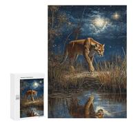 Jigsaw Puzzle for Adults 300 PCS Cougar by The Water Teenagers Puzzles Brain Teaser Game Analysis And Logic for Is Ideal As A Gift 300 PCS