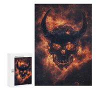 Jigsaw Puzzle for Adults 300 PCS Devil Skull Nebula Art Print Jigsaws for Adults Puzzle Difficult Challenge Difficult And Challenge Brainteaser Family Games 300 PCS