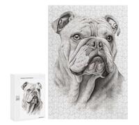 Jigsaw Puzzle for Adults 300 PCS English Bulldog Jigsaw Toy Wall Decor But Fun And Humorous Parent-child Interaction 300 PCS
