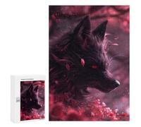 Jigsaw Puzzle for Adults, 300 PCS, Featuring Black Kitsune Evil Fox, A Creative Way to Unwind after A Busy Day, for Family Fun