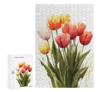 Jigsaw Puzzle for Adults, 300 PCS, Featuring Colorful Tulips, A Creative Way to Unwind after A Busy Day, for Family Fun