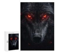 Jigsaw Puzzle for Adults, 300 PCS, Featuring Evil Black Wolf Portrait, A Creative Way to Unwind after A Busy Day, for Family Fun