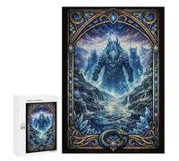 Jigsaw Puzzle for Adults, 300 PCS, Featuring Ice Giants in A Stained Glass Landscape, Classic Jigsaw Entertainment for The Home, for Creative Downtime
