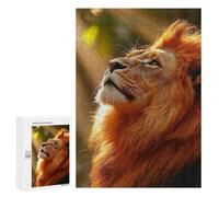 Jigsaw Puzzle for Adults, 300 PCS, Featuring Lion Gazing Into The Light, A Satisfying Project for Experienced Puzzlers, for Family Nights