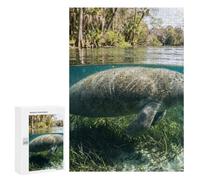 Jigsaw Puzzle for Adults, 300 PCS, Featuring Manatee Swimming in Florida, A Satisfying Project for Experienced Puzzlers, for Indoor Play