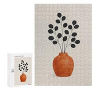Jigsaw Puzzle for Adults, 300 PCS, Featuring Minimalist Scandinavian Botanical Orange Vase, Classic Jigsaw Entertainment for The Home, for Creative Downtime