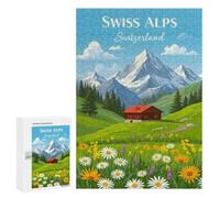 Jigsaw Puzzle for Adults, 300 PCS, Featuring Swiss Alps Switzerland, A Creative Way to Unwind after A Busy Day, for Family Fun