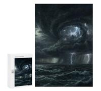 Jigsaw Puzzle for Adults, 300 PCS, Featuring Violent Storm Over The Ocean, A Satisfying Project for Experienced Puzzlers, for Family Nights