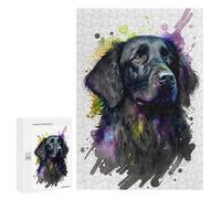 Jigsaw Puzzle for Adults 300 PCS Flat Coated Retriever Teenagers Puzzles Brain Teaser Game Analysis And Logic for Is Ideal As A Gift 300 PCS