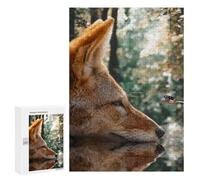 Jigsaw Puzzle for Adults 300 PCS Fox Butterfly Reflection Teenagers Puzzles Brain Teaser Game Analysis And Logic for Is Ideal As A Gift 300 PCS