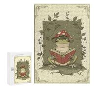 Jigsaw Puzzle for Adults 300 PCS Frog Reading Book Jigsaw Toy Wall Decor But Fun And Humorous Parent-child Interaction 300 PCS