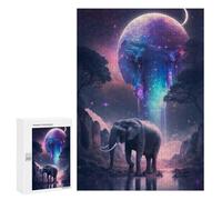 Jigsaw Puzzle for Adults 300 PCS Galactic Elephant Majesty Jigsaw for Adults Anti-Stress Toys Enhance Memory Birthday And Unique Gifts 300 PCS