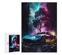 Jigsaw Puzzle for Adults 300 PCS Galactic Forest Car Dreamscape -1 Jigsaw Brain Teaser Game Precision Cutting Parent-child Interaction 300 PCS