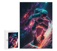 Jigsaw Puzzle for Adults 300 PCS Galaxy Surfing Astronaut Teenagers Puzzles Relaxing Games Presents for Women Unique Gifts for Birthday And Christmas 300 PCS