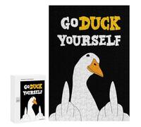 Jigsaw Puzzle for Adults 300 PCS Go Duck Yourself Goose Teenagers Puzzles Family Games Difficult Hard for Is Ideal As A Gift 300 PCS