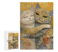 Jigsaw Puzzle for Adults 300 PCS Golden Cats Art Print Jigsaws for Adults Puzzle Difficult Challenge Difficult And Challenge Brainteaser Family Games 300 PCS