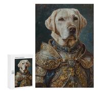 Jigsaw Puzzle for Adults 300 PCS Golden Guard Dog Armor Jigsaws for Adults Puzzle Difficult Challenge Difficult And Challenge Brainteaser Family Games 300 PCS