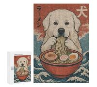 Jigsaw Puzzle for Adults 300 PCS Great Pyrenees Ramen Adult Jigsaw Hands-on Game Wall Decoration Birthday And Unique Gifts 300 PCS