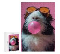 Jigsaw Puzzle for Adults 300 PCS Guinea Pig Bubblegum Teenagers Puzzles Relaxing Games Presents for Women Unique Gifts for Birthday And Christmas 300 PCS