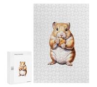 Jigsaw Puzzle for Adults 300 PCS Hamster Acorn Hammy Jigsaw Brain Teaser Game Precision Cutting Parent-child Interaction 300 PCS