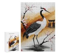 Jigsaw Puzzle for Adults 300 PCS Japan Painting Crane Bird Teenagers Puzzles Family Games Difficult Hard for Is Ideal As A Gift 300 PCS