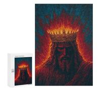 Jigsaw Puzzle for Adults 300 PCS King of Fire Epic Fantasy Poster Jigsaws for Adults Puzzle Difficult Challenge Difficult And Challenge Brainteaser Family Games 300 PCS