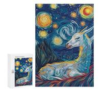 Jigsaw Puzzle for Adults 300 PCS Llama in Starry Night Style Teenagers Puzzles Brain Teaser Game Analysis And Logic for Is Ideal As A Gift 300 PCS