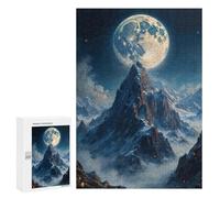 Jigsaw Puzzle for Adults 300 PCS Moonlit Mountain Peak Teenagers Puzzles Brain Teaser Game Analysis And Logic for Is Ideal As A Gift 300 PCS