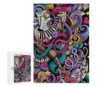 Jigsaw Puzzle for Adults 300 PCS Music Graffiti Art Jigsaw Brain Teaser Game Precision Cutting Parent-child Interaction 300 PCS
