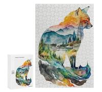 Jigsaw Puzzle for Adults 300 PCS Nature Shaped Fox Animals Teenagers Puzzles Family Games Difficult Hard for Is Ideal As A Gift 300 PCS