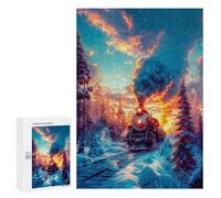 Jigsaw Puzzle for Adults 300 PCS Old Train on The Tracks Jigsaw for Adults Anti-Stress Toys Enhance Memory Birthday And Unique Gifts 300 PCS