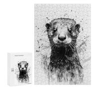 Jigsaw Puzzle for Adults 300 PCS Otter Beauty Black Ink Teenagers Puzzles Brain Teaser Game Analysis And Logic for Is Ideal As A Gift 300 PCS
