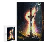 Jigsaw Puzzle for Adults 300 PCS Paint Sword Legend Teenagers Puzzles Brain Teaser Game Analysis And Logic for Is Ideal As A Gift 300 PCS