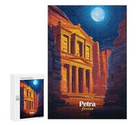Jigsaw Puzzle for Adults 300 PCS Petra, Jordan Night View Teenagers Puzzles Brain Teaser Game Analysis And Logic for Is Ideal As A Gift 300 PCS