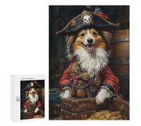 Jigsaw Puzzle for Adults 300 PCS Pirate Dog Treasure Chest-101 Jigsaws for Adults Puzzle Difficult Challenge Difficult And Challenge Brainteaser Family Games 300 PCS