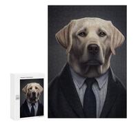 Jigsaw Puzzle for Adults 300 PCS Professional Pet Portrait Elegant Dog in Suit Jigsaw for Adults Anti-Stress Toys Enhance Memory Birthday And Unique Gifts 300 PCS